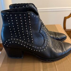 Dolce Vita Black Leather Studded Booties